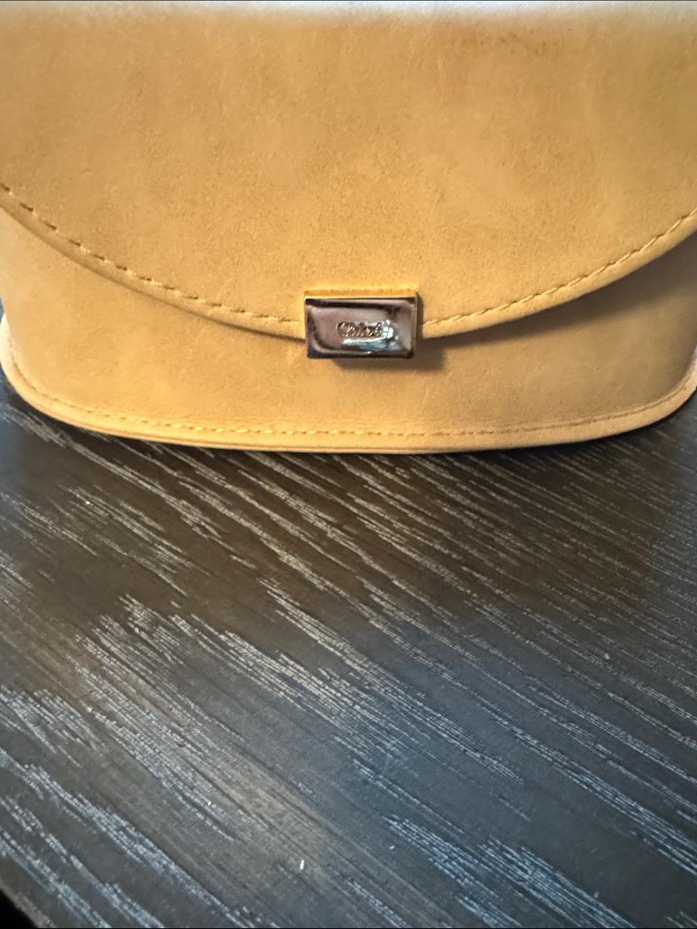 Chloe Sunglasses Case in Mustard Yellow Suede